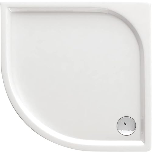 VBChome Plato de ducha de 80 x 80 x 5 cm, color blanco, plato de ducha de acrílico sanitario sin sifón, 4 círculos, 80 x 80 cm