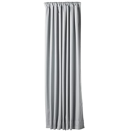 Amazon Basics - Cortinas opacas con aislamiento térmico y alzapaños, 1 unidad, 135 x 244 cm, Gris Claro