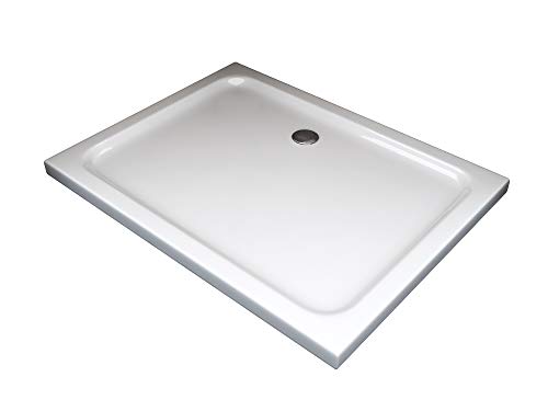 Laneri - Plato de ducha de ABS acrílico, reforzado con fibra de vidrio y resina de poliéster, rectangular, 70 x 90 cm