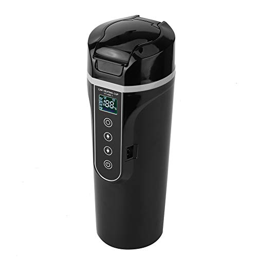 Coche De Acero Inoxidable De 12V Hogar De Doble Uso Hervidor Eléctrico Taza De Calentamiento De Agua Control De Temperatura Encendedor De Cigarrillos