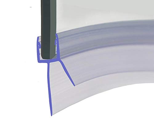 HNNHOME Tira de sellado de plástico precurvada para mampara de ducha de baño, perfecta para puertas de vidrio curvadas o rectas de 10 mm de espacio de hasta 20 mm (900 mm)