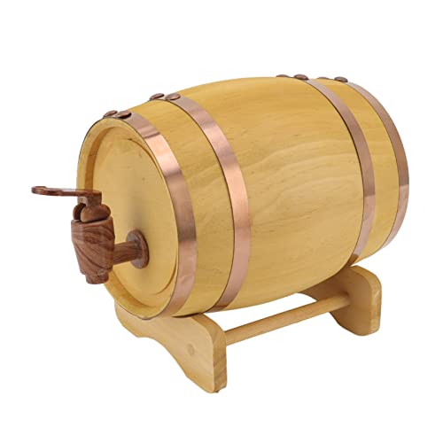 Barril de vino, barril de whisky de 0,75 l barril de envejecimiento profesional barril de presión de cerveza vintage con grifo y soporte de madera para almacenar cerveza whisky ron