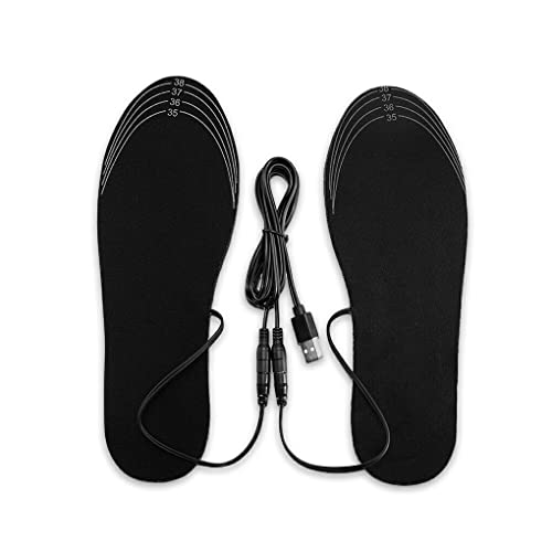 ICDKOYK 1 par de plantillas calentadas por USB, almohadillas cálidas para calcetines, calefacción eléctrica, desmontable, reutilizable, ahorro de energía, cojín calentador para zapatos, 35-39