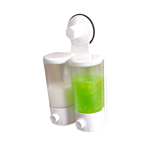 Ya-Ya Botella de loción Ventosa Dispensador de jabón Baño Colgante de Pared Botella de loción Gel de Ducha Champú Botella de prensado Transparente Blanco Dispensador de líquidos (tamaño : 700ml)