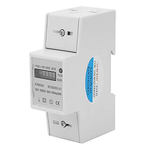 Medidor eléctrico de riel DIN de 220 V monofásico, 2 hilos, 2 cables Medidor de KWh electrónico de riel Din (20 (80) A)