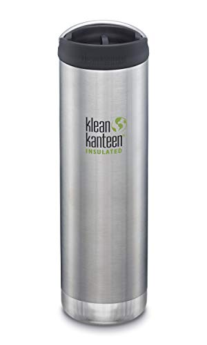 Klean Kanteen TK Wide Kanteens aislada al vacío – Nuevo 2019 (20oz (591 ml), Brushed Stainless (Cafe Cap))