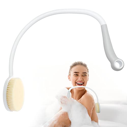 Cepillo de baño, cepillo de ducha de mango largo curvo, cepillo ergonómico para espalda con cerdas suaves, cepillo de ducha fácil de alcanzar, accesorios para el baño de lavaplatos