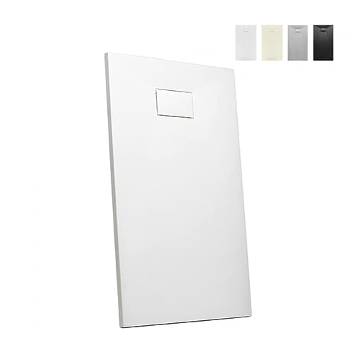 Plato de ducha de alambre de piso rectangular de resina 120x90 Stone - Blanco