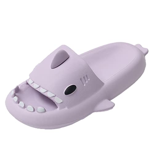 JOMIX Chanclas Mujer Piscina Sandalias Mujer Verano Comodas Chanclas con Plataforma Playa Mar Baño Ducha Suaves Chanclas Tiburon Suela Gruesa, Violeta, 38-39 EU