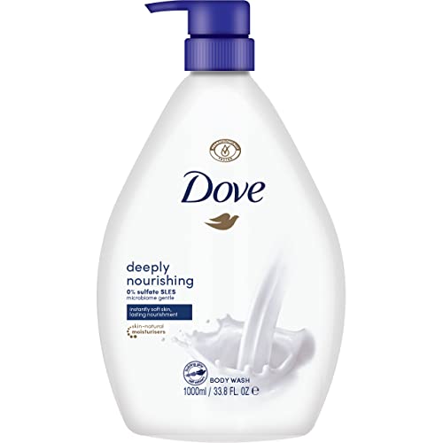 Dove Gel de ducha | Gel de ducha hidratante 1000 ml | Deeply Nourishing Body Wash | CON BOMBA INTEGRADA (1 pieza)