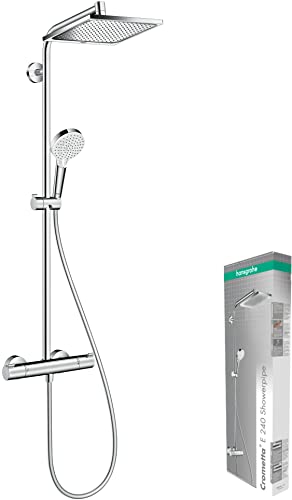 hansgrohe Crometta E Sistema de ducha con termostato 240 1 tipo de chorro ahorro de agua con termostato, cromo, 27281000
