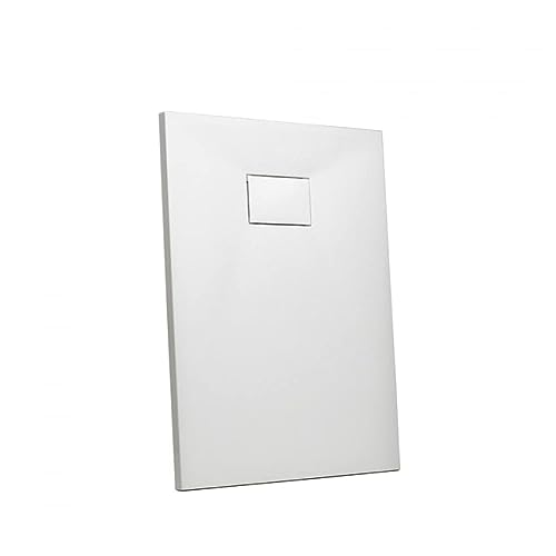 Plato de ducha de resina alambre de suelo rectangular 90x70 Stone - Blanco