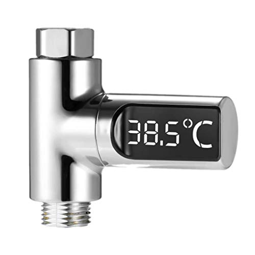 XLKJ Ducha Temperatura Pantalla LED, Termómetro de Ducha Digital LED,Termómetro de Agua para Baño Giratoria de 360 ° para Baño de Bebé