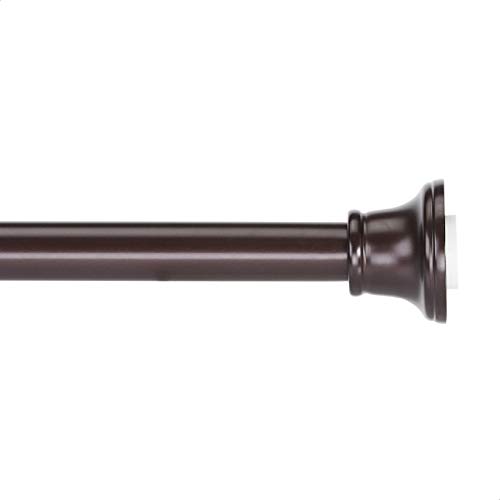 Amazon Basics - Barra de tensión decorativa para cortina de ducha con contera de campana, 91-157 cm, bronce
