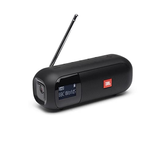 JBL Tuner 2 Sintonizador de radio JBL, altavoz portátil Bluetooth con MP3, DAB+ y radio FM. Disfruta de un sonido potente y con gran nitidez, color negro