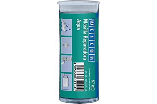 WEICON Masilla Reparadora Aqua | 57 g | De 2 componentes | Sistema de resina epoxi para aplicaciones bajo agua