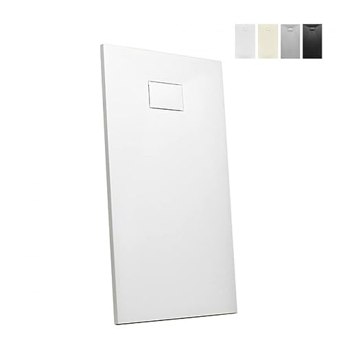 Plato de ducha alambre piso resina rectangular 150x70 piedra - Blanco