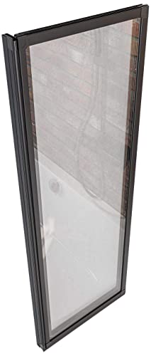 Schulte mampara ducha para bañera 87 x 121 cm, 2 hojas plegables, montaje reversible izquierda derecha, perfil negro y vidrio 3 mm transparente, D1332 68 50