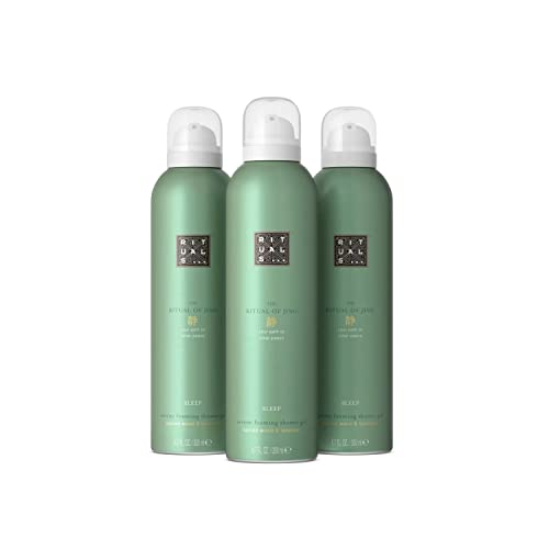 RITUALS The Ritual of Jing – Sleep – Pack ahorro con 3 espumas de ducha – geles de ducha con lavanda y sándalo – Gel de ducha relajante – Value Pack de 3 x 200 ml