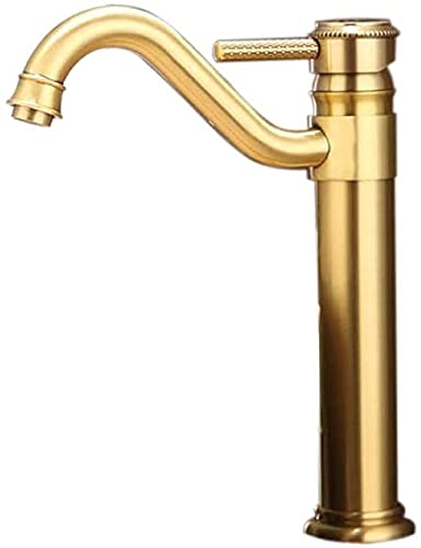 JUNJIJINGXIANG Grifo Lavabo Grifo Lavabo Cascada Faucet de Fregadero de Cobre Antiguo de latón de latón Fregadero de un Solo Mango Caliente y fría Grifo encimera tonelada de Lavado grúa grúa Grifo