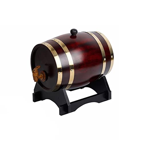 HWhome Vintage Barril De Roble 1.5L/3L/5L/10L/20L/25L/30L/50L Barril De Whisky Madera，Roble Madera Barril De Vino Envejecido For Elaboración De Cerveza O Almacenamiento Cerveza（Marrón）(Size:50L)