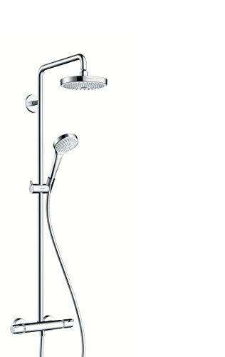 Hansgrohe 27254400 Croma Select S 180 columna de ducha, 4 tipos de chorro, ahorro de agua, blanco/cromo