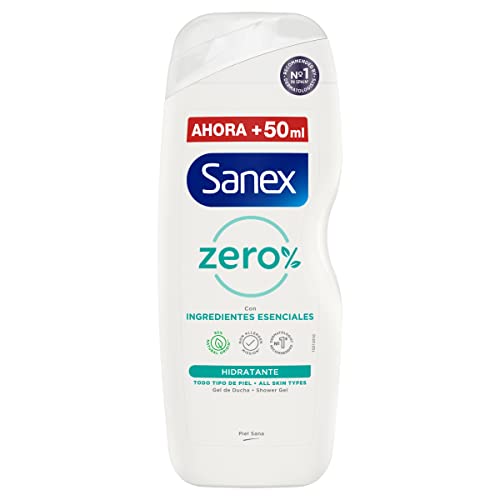 Sanex Zero% Piel Normal, Gel de Ducha o Baño, Hidratante, 600ml