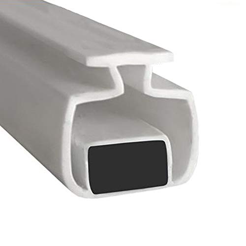 MAG006 - Sellos magnéticos de ducha para canales, se venden en pares, de goma suave y flexible, plegable, color blanco, con imán, se adapta a canales de 8 mm, 2 metros de largo