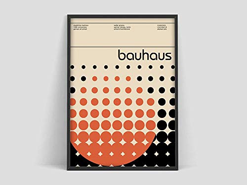 HJGB Póster de la exposición de Arte Bauhaus, póster Impreso de la exposición Bauhaus, impresión de la Bauhaus, Walter gropius, Lienzo sin Marco D 40x60cm