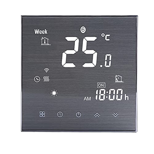 ERYUE BTH-2000L-GALW Termostato Inteligente WiFi para Calentamiento de Agua Controlador Digital de Temperatura Pantalla LCD Grande Botón táctil Control de Voz Compatible con Amazon Echo/Home /