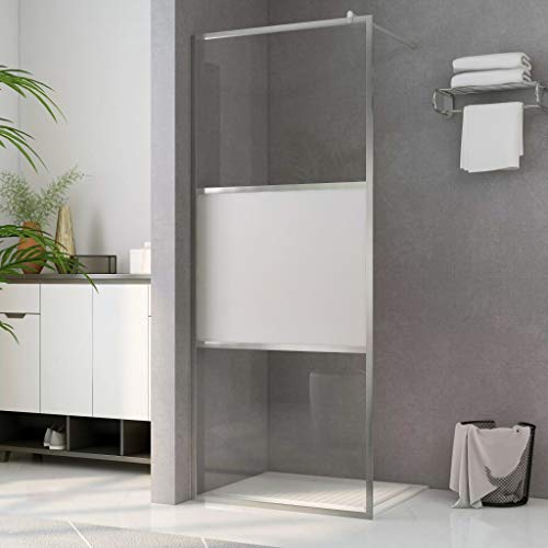 Home & Garden Tools-Walk-in - Muro de ducha con vidrio ESG medio esmerilado 100x195 cm