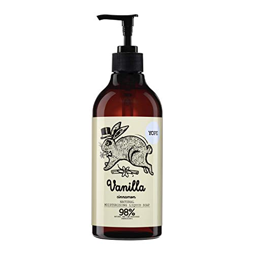 YOPE Jabón de manos I Aceite de coco y de girasol I Hidrolato de saúco I Glicerina I Alantoína I Calma la irritación I Nutre I 98% Ingredientes naturales I Vegan formula I Vainilla y Canela I 500ml