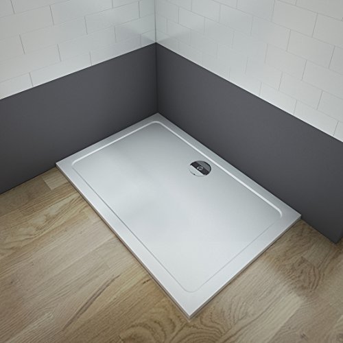 Plato de ducha 30mm cuadrado/rectangular piedra artificial revestimiento acrílico para mamaparas de baño (90x70x3cm)
