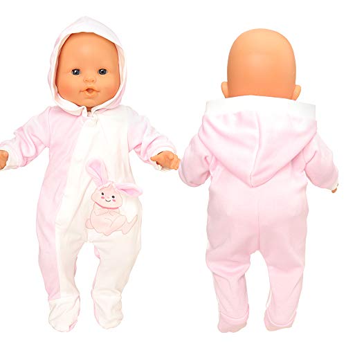 Miunana Vestidos Ropas Impresión De Conejo para New Born Baby Doll Muñeca bebé 35-45 cm Doll 18 Pulgadas American Girl Doll