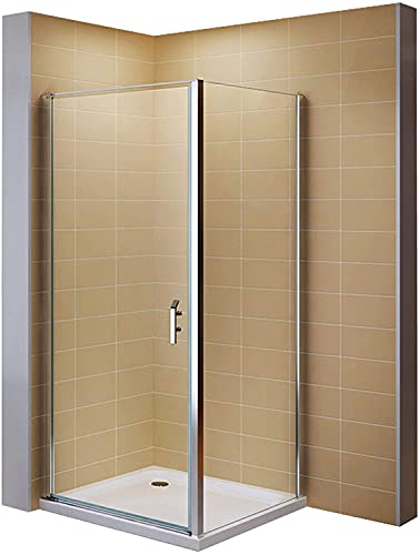 i-flair Cabina de ducha de esquina para esquina – se puede montar a izquierda y derecha de vidrio de seguridad templado #668 (95 cm x 95 con plato de ducha)
