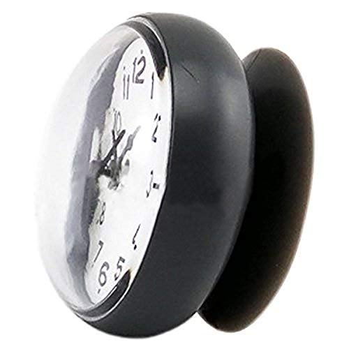 Ogquaton 7 cm Cocina a Prueba de Agua Baño Ducha de baño Reloj Ventosa Lechón de Pared Sin tictac Dormitorio Reloj Negro