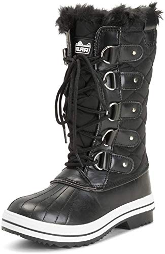 Polar Mujer Nieve Bota Nylon Alto Winter Nieve Impermeable Calentar Lluvia Bota - Negro - 4-37 - CD0025