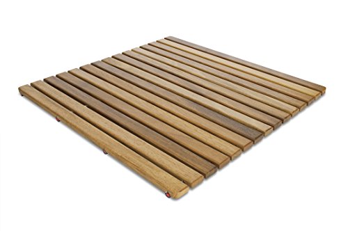 Tarima / Alfombra FLEXIBLE para ducha y baño, en madera de teca (60 x 60 cm)