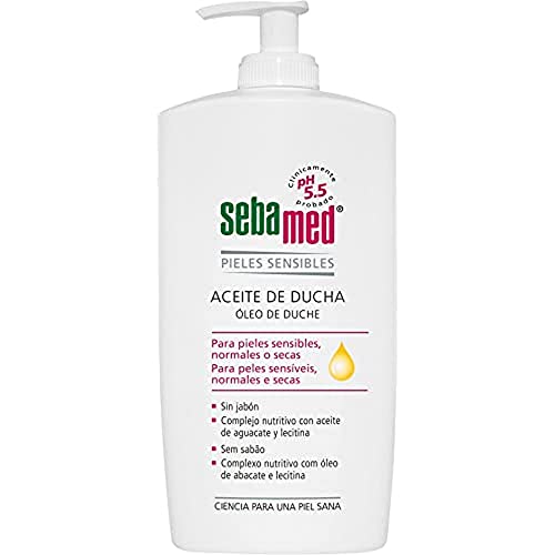 Sebamed Aceite de Ducha 500ml, Aceite de Ducha para pieles sensibles normales a secas, libre de jabón, indicado para la higiene diaria