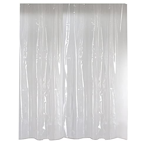 IHEHUA Cortina de ducha transparente para hotel, cortina gruesa y lisa, cortina de ducha de color sólido, cortina de ducha de hotel con forro y ganchos