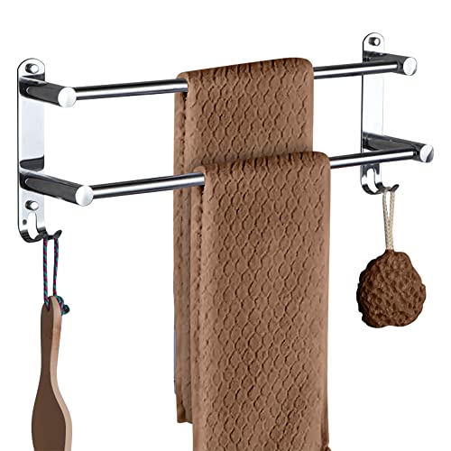 Toalleros Baño HONPHIER® Toalleros Toallero Pared con Ganchos Toalleros Inoxidable Retráctil 49-90CM para Montar en la Pared, toallero de Barra para Cocina, baño, Inodoro