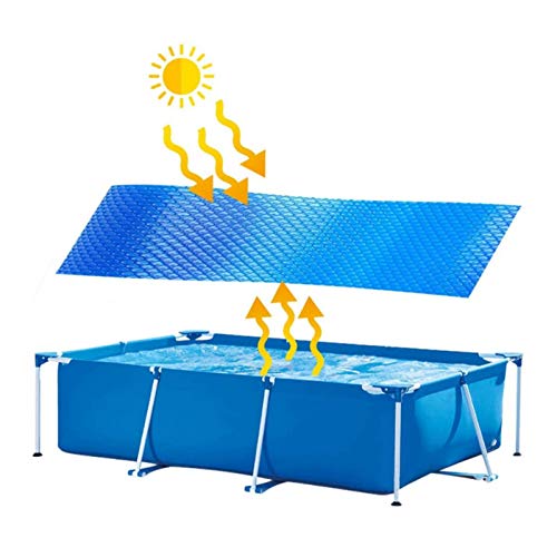 Buding Lona solar rectangular para piscina rectangular / piscina familiar hinchable, calentamiento del agua por energía solar, 300 x 200 cm