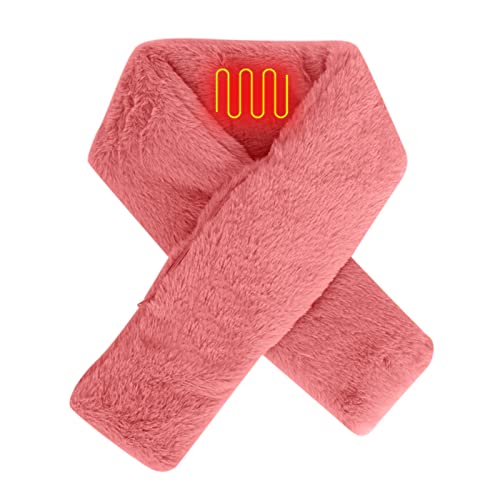 Bufanda eléctrica inteligente con USB, calentador eléctrico, bufanda caliente, protección para el cuello, bufanda fría de invierno, bufanda para hombre, color negro (rosa, talla única)