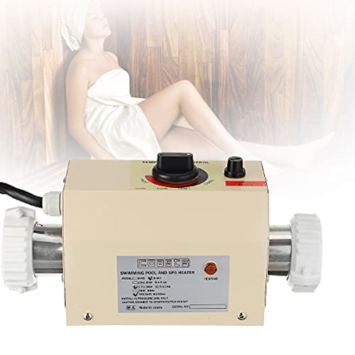 BIWAHumor Calentador de Piscina Al Aire Libre Termostato Agua Eléctrico, Controlador de Temperatura Agua Recargable, Generador de Vapor Termostato Eléctrico de Piscina para Sauna, Bañ SPA