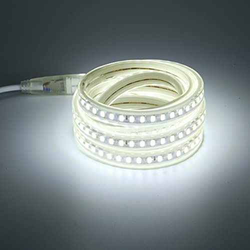 pcning 2M Tira Luces LED 220V Recortable 1M con Enchufe, 2 Metros Fita LED IP67 Impermeable 6000K Blanco Frio Para Interior Exterior (Blanco Frio, 2)