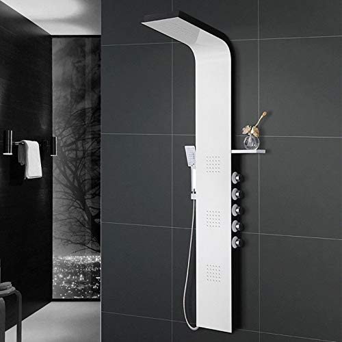 Stainless Steel Five-Function Shower Shower Set Shower Screen Shower Column Hand-Held Bath Thermostat Black