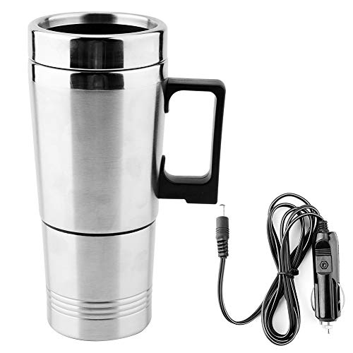 Hervidor eléctrico - 350ML + 150ML Hervidor de agua eléctrico Acero inoxidable calentamiento de agua 12V Taza de agua portátil para té, café, leche