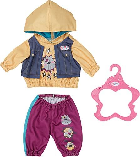 Zapf Creation-Baby Born Outfit muñecas de 43 cm-Incluye Sudadera, Pantalones y Percha-Fácil para Manos pequeñas-Fomenta la empatía y Las Habilidades sociales-Edad: 3+ años, Color 832615