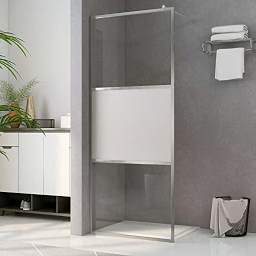 Muro de ducha con vidrio ESG medio esmerilado 115x195 cm con espesor de cristal: 5 mm