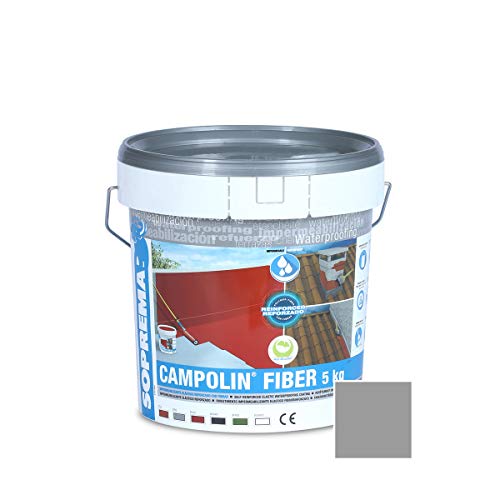 SOPREMA CAMPOLIN FIBER 5 KG GRIS Impermeabilizante de Caucho acrílico Armado con Fibras